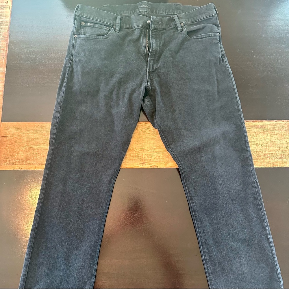 Polo Ralph Lauren Varick Slim Straight Stretch 38X30 Black denim Jeans.